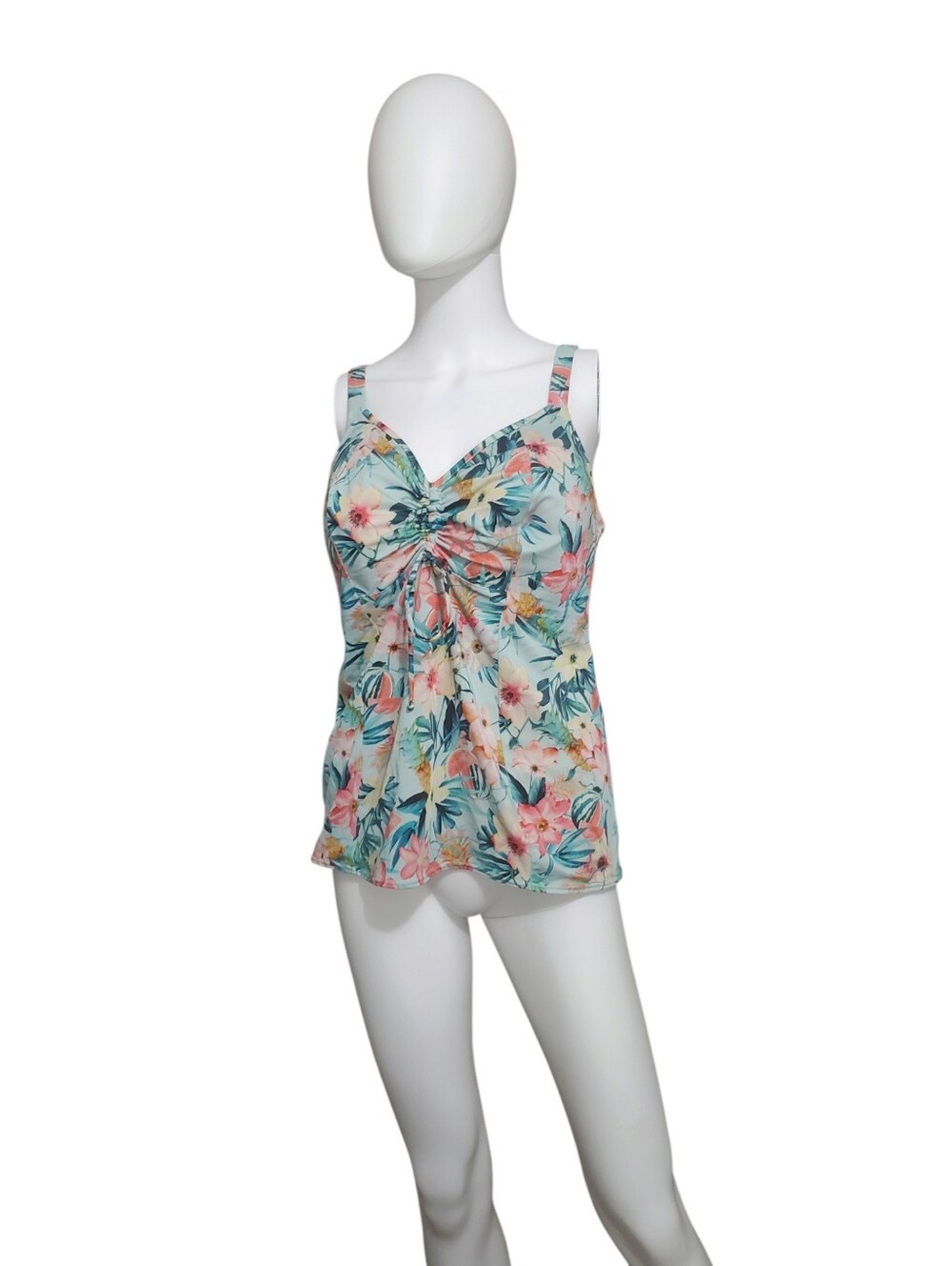 Elomi Tropical Floral Underwire Tankini Swim Top Plus Size US 14 UK 18